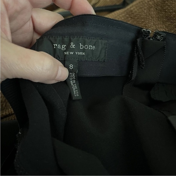 Rag & Bone New York Pants Women's Size 8 Black Ponte Skinny Ankle Zip Stretch - Picture 5 of 6